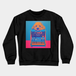 Goldendoodle Dog on Music Instrument Pop Art Crewneck Sweatshirt